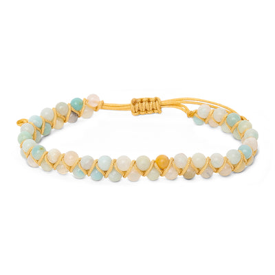 Amazoniet Armband - Dubbel Geregen - Verstelbaar