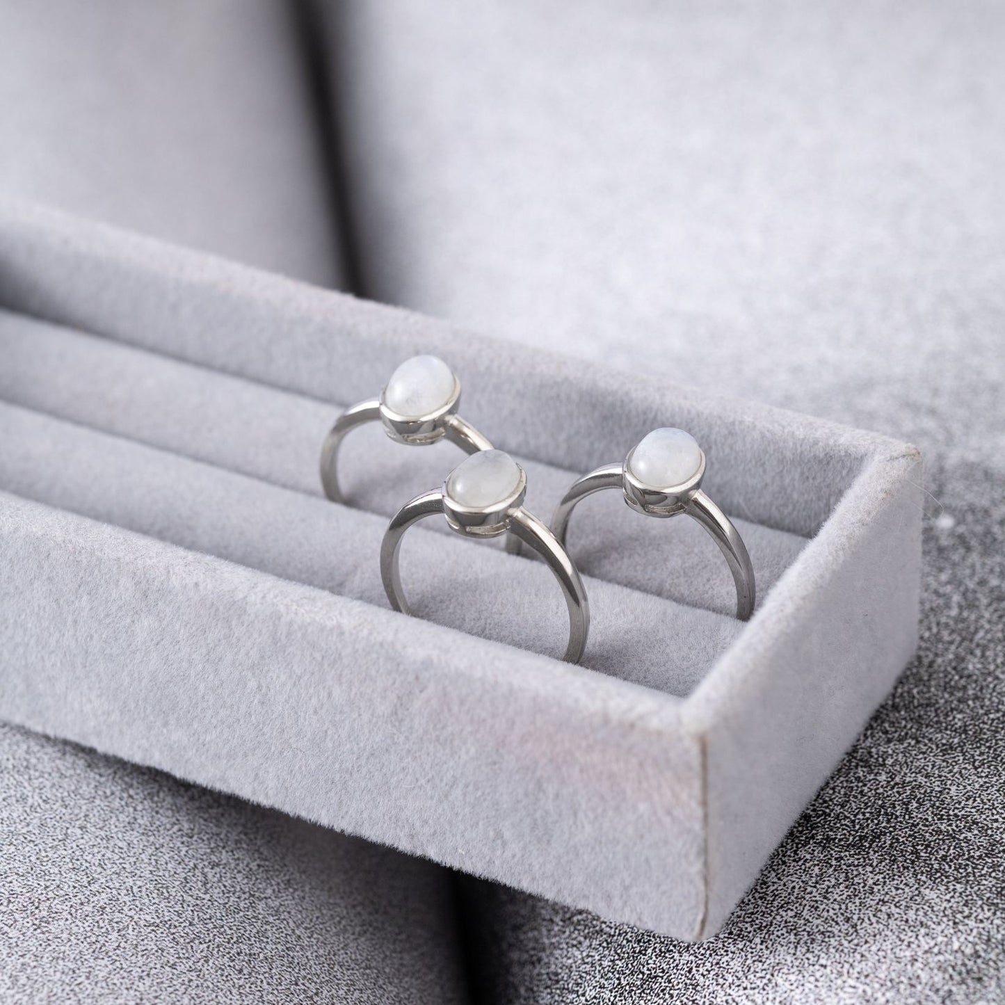 Maansteen Ring - Geplatineerd - Verstelbaar - Intuïtie