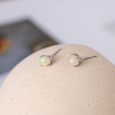 Opaal Oorknopjes - Oorstekers - 925 Sterling Zilver - Edelsteen Oorbellen