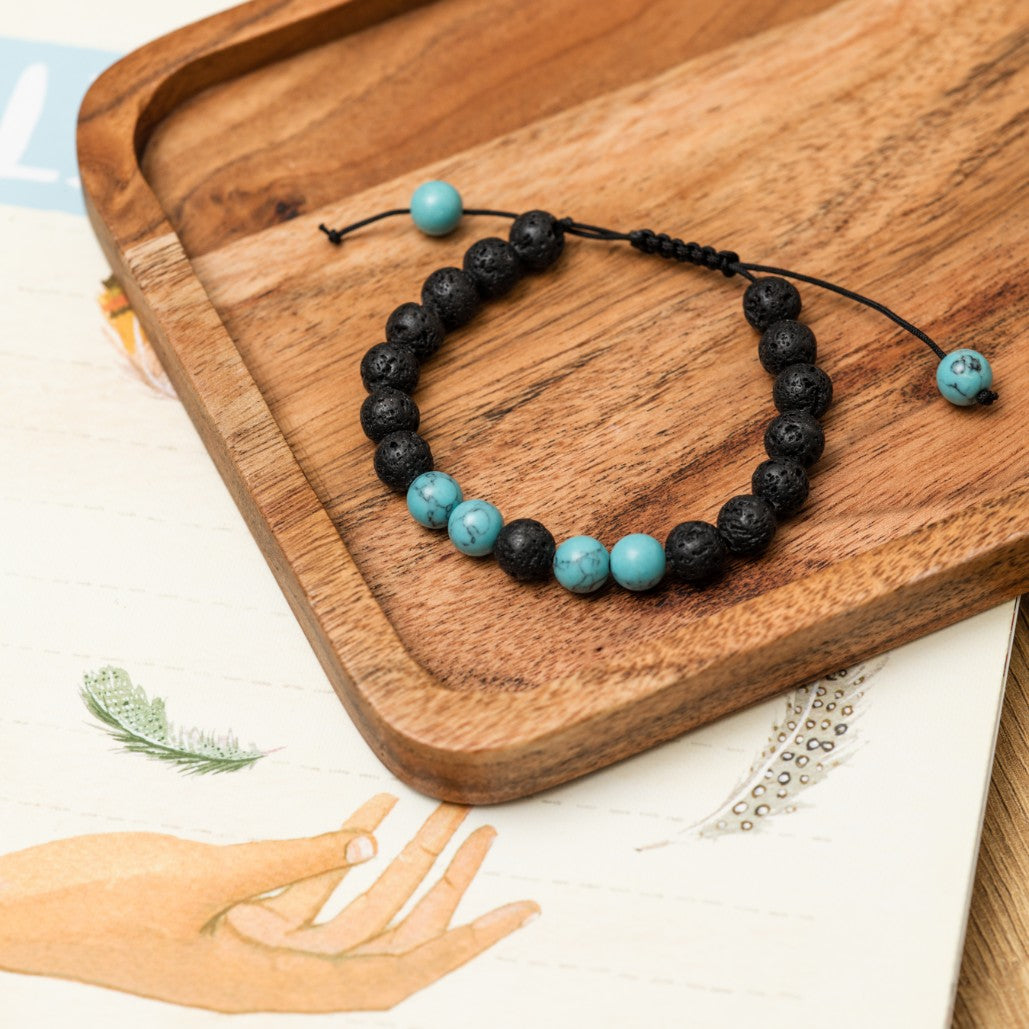 Lavasteen Armband - Turqueniet - Verstelbaar - Positiviteit