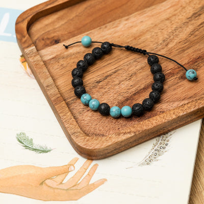 Lavasteen Armband - Turqueniet - Verstelbaar - Positiviteit