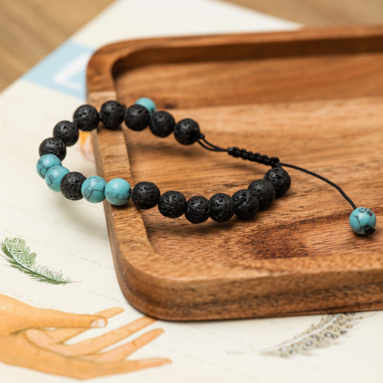 Lavasteen Armband - Turqueniet - Verstelbaar - Positiviteit