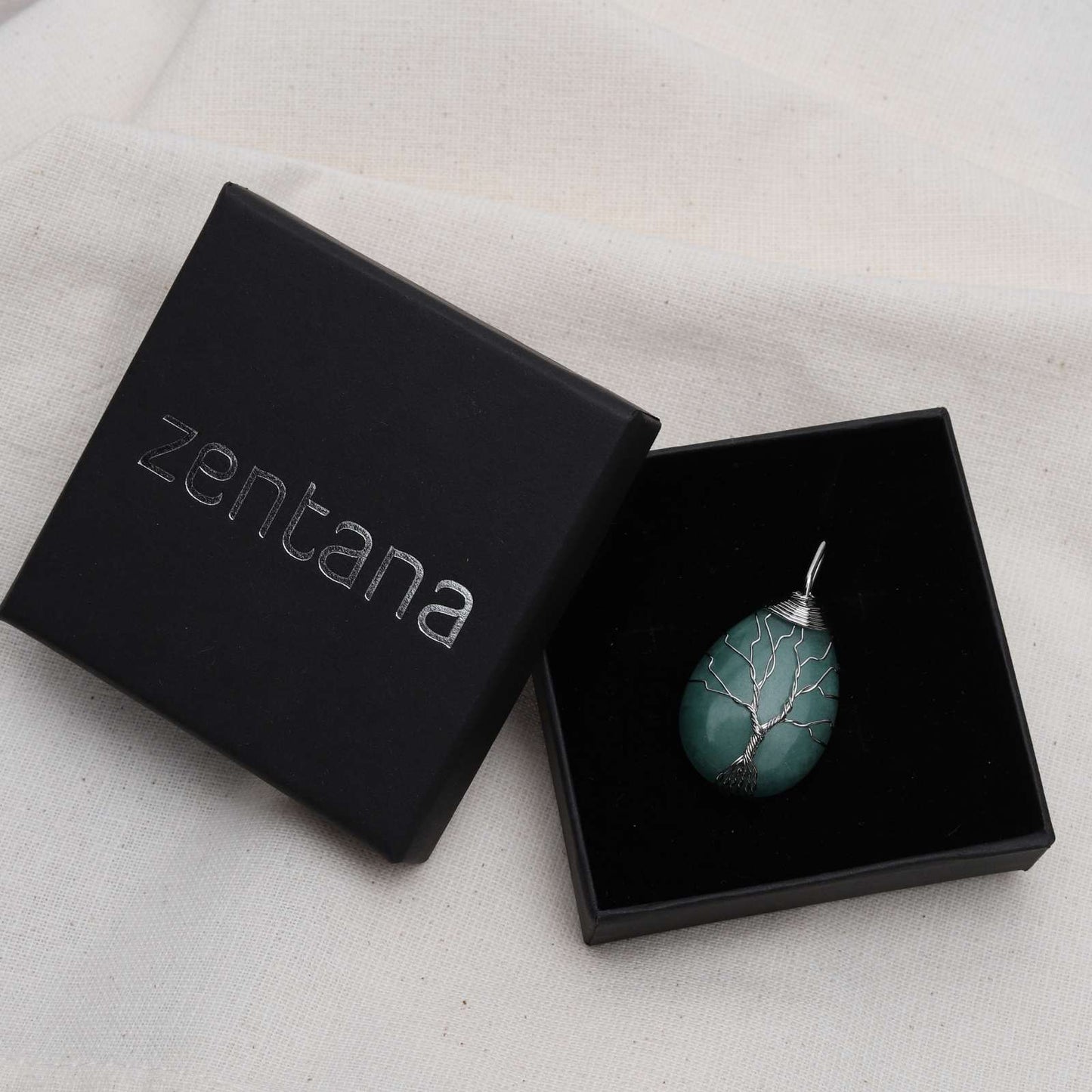 Aventurijn Hanger - Tree Of Life - Druppelvormige Edelsteenhanger - Openheid