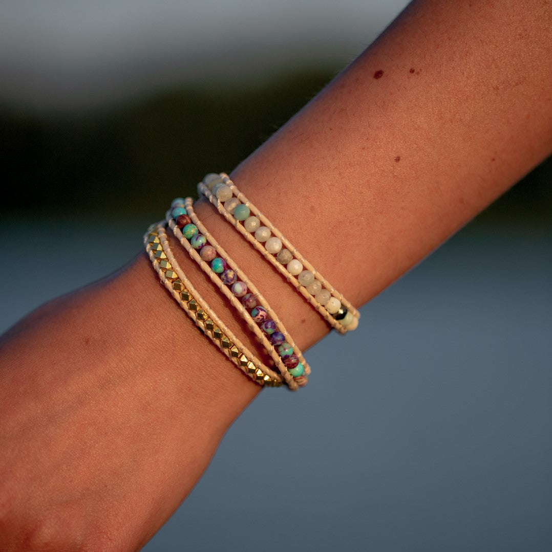 Wikkelarmband Balans - Imperial Jaspis & Amazoniet - Harmonie