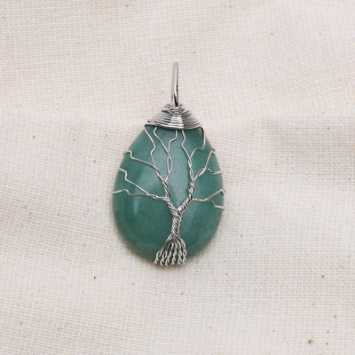 Aventurijn Hanger - Tree Of Life - Druppelvormige Edelsteenhanger - Openheid