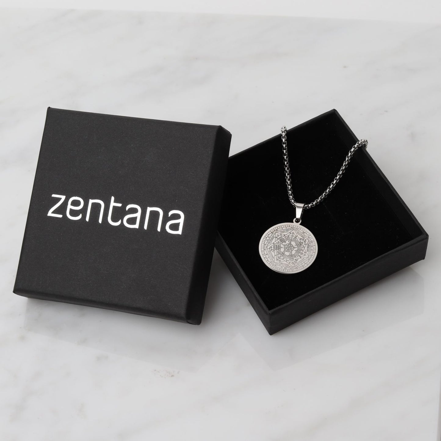 Ketting Aemeth Zegel - 7 Aartsengelen John Dee - RVS - Zilver