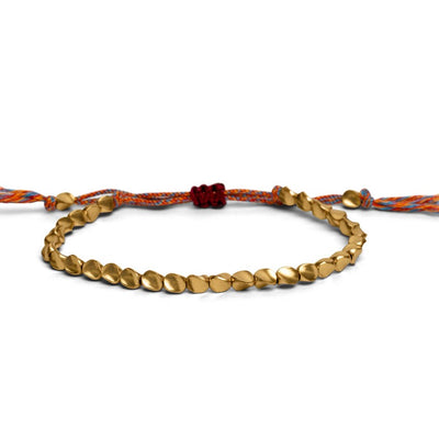 Geluksarmband - Goudkleurige Tibetaanse Armband - Handgemaakt