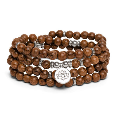 Mala Ketting & Armband - Lotus - Wengé-Hout