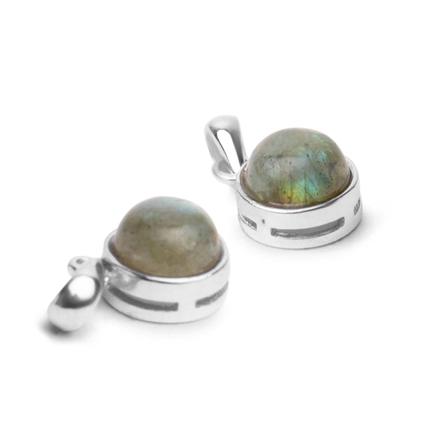 Maansteen Ketting Hanger - Rond Geslepen - 925 Sterling Zilver