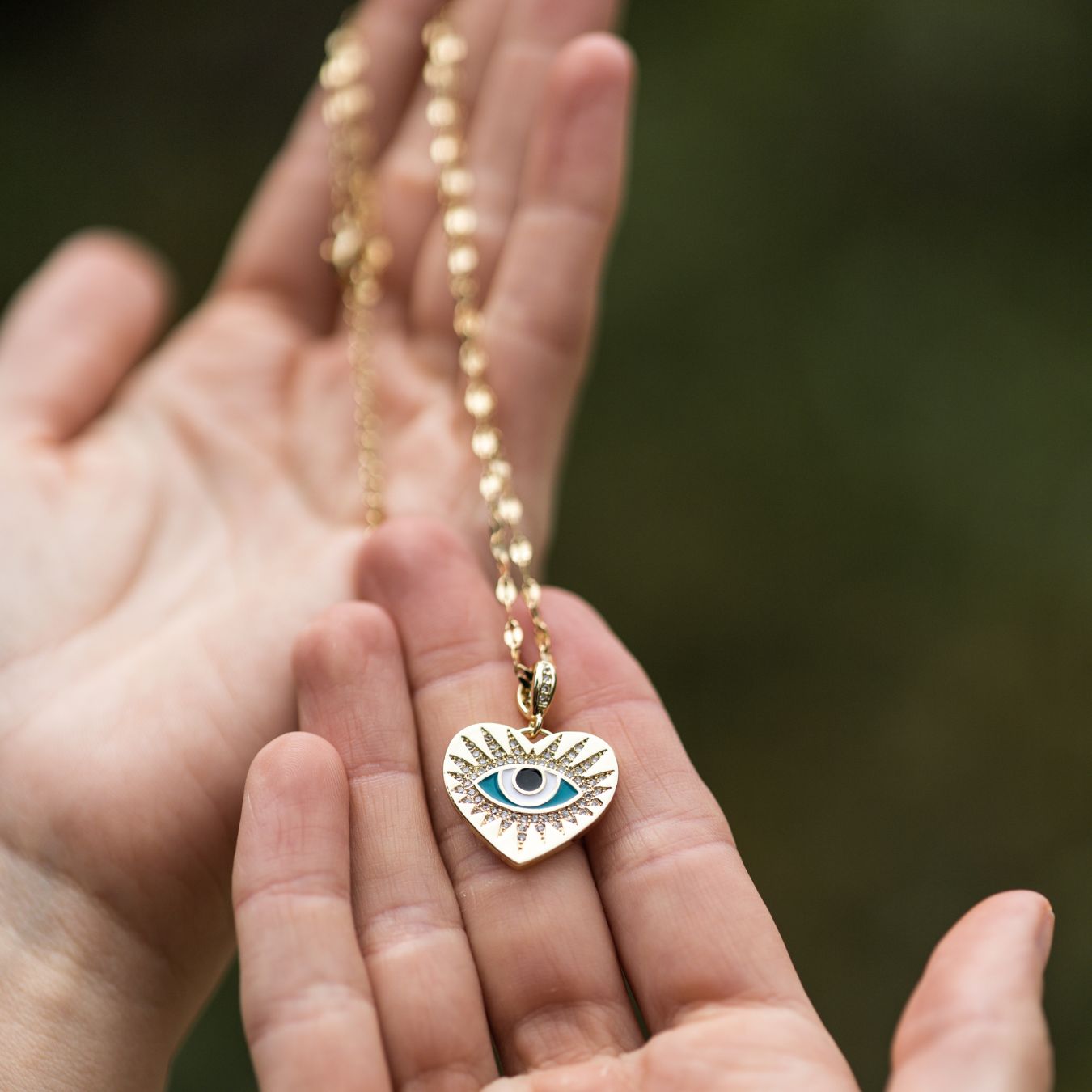 Boos Oog Ketting - Nazar Hart - Goud Verguld