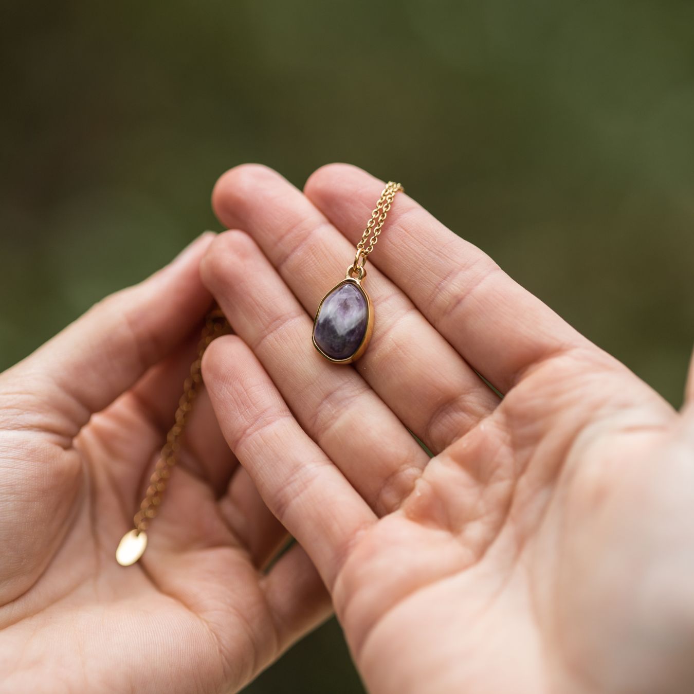 Amethist Ketting - 18K Goud Verguld - Edelsteen Hanger - Wijsheid