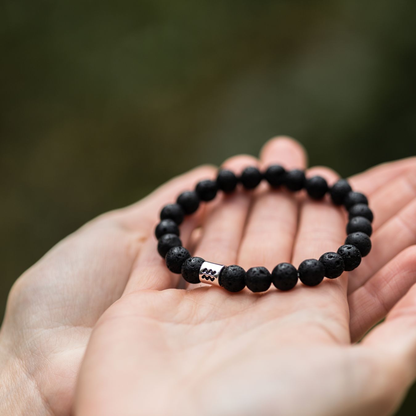 Sterrenbeeld Edelsteen Armband - Lavasteen Zilver - Horoscoop Armband