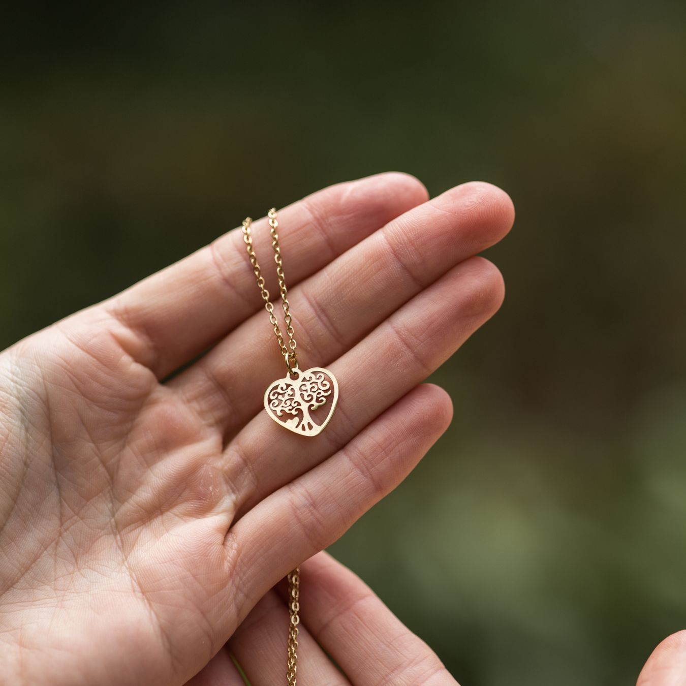 Tree of Life Ketting - Levensboom Hart - RVS - Goud