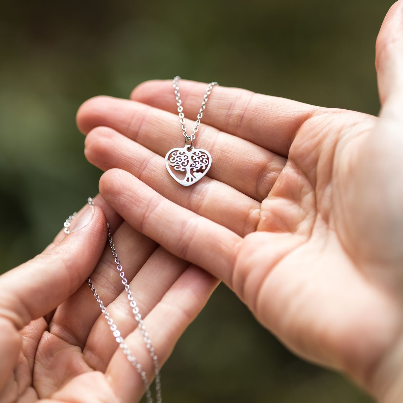 Tree of Life Ketting - Levensboom Hart - RVS - Zilver