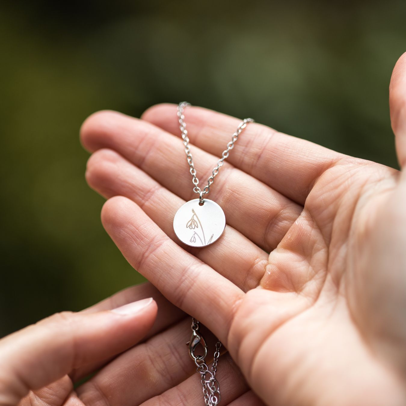 Geboortemaand Ketting - Geboortebloem RVS - Persoonlijke Ketting - Zilver