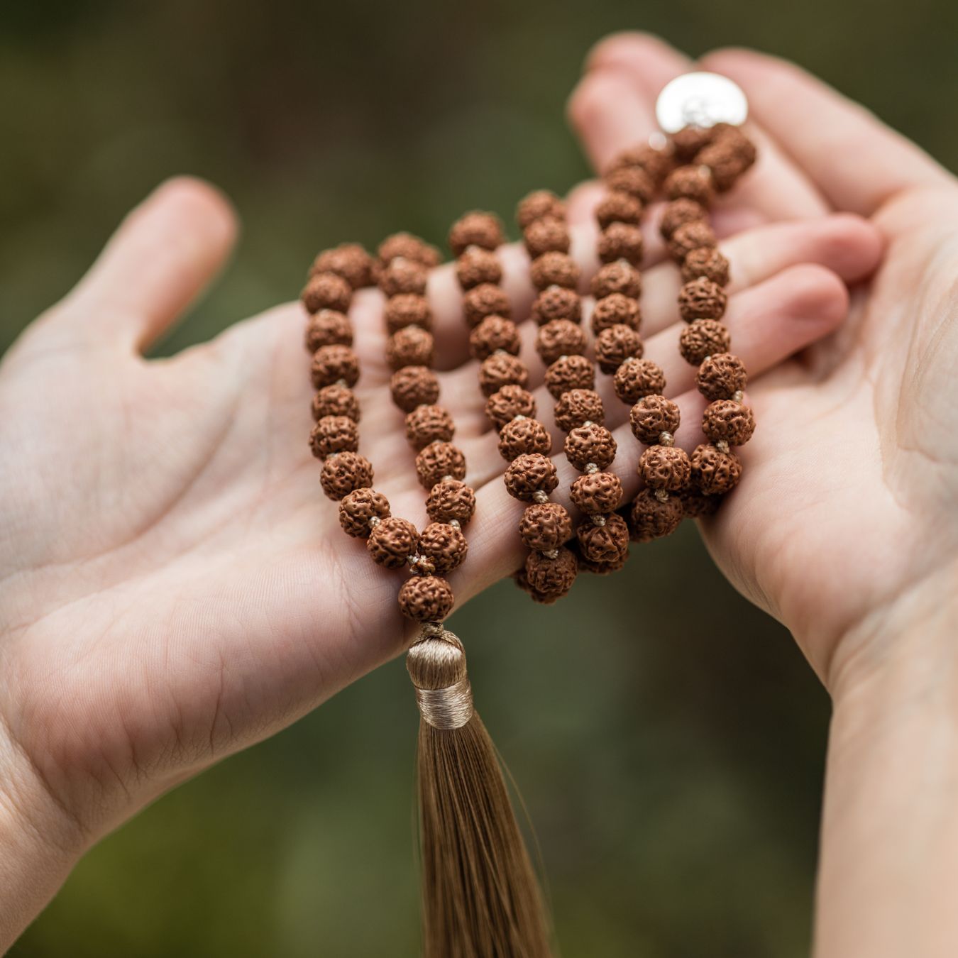 Rudraksha Mala Ketting - Rudraksha Zaadjes & Kwastje - Begrip