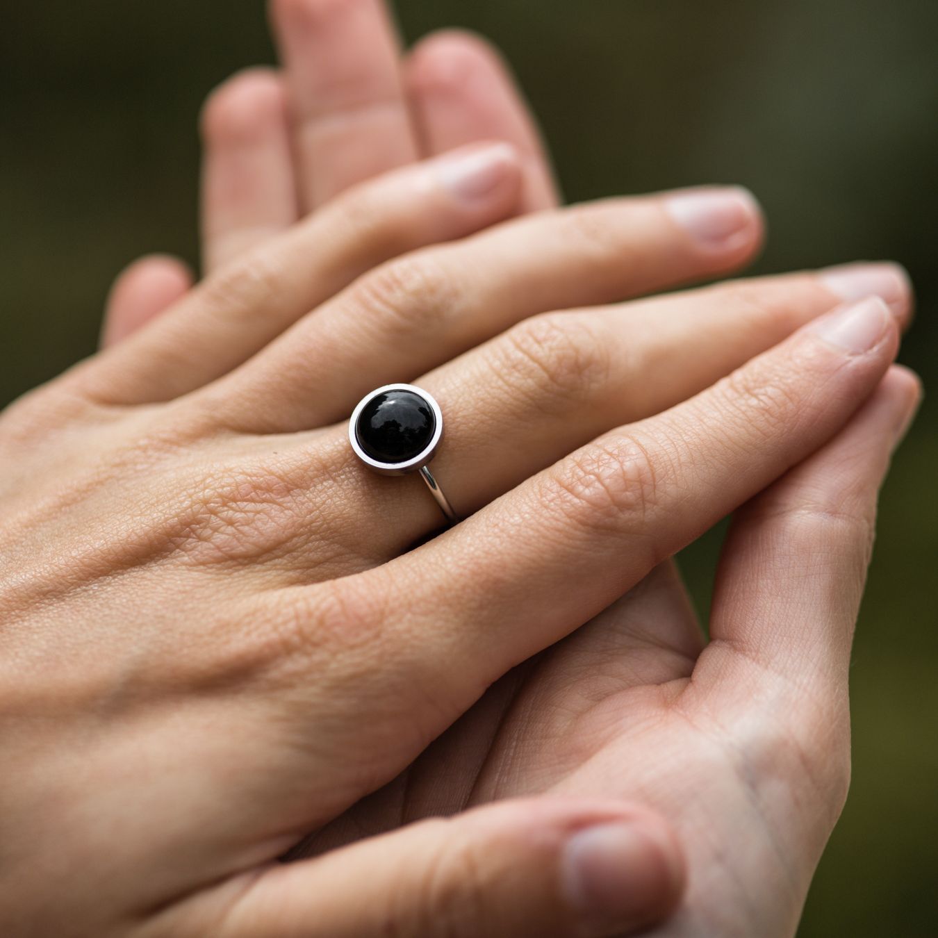 Onyx Ring - Verstelbaar RVS - Open Edelsteen Ring - Doelgerichtheid