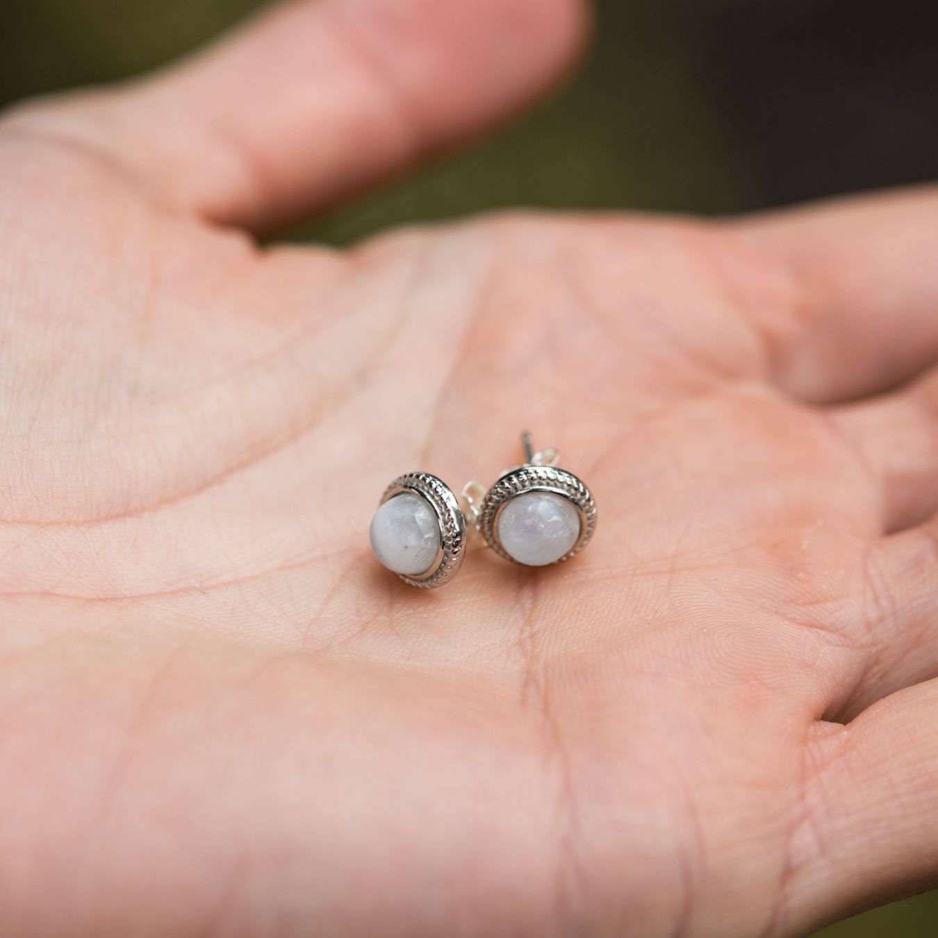 Maansteen Oorknopjes - Oorstekers - 925 Sterling Zilver - Edelsteen Oorbellen