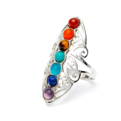 7 Chakra Ring - 7 Edelstenen - Verstelbaar-Chakra ring-Zentana