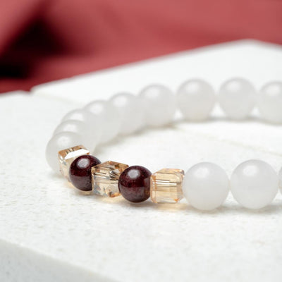 Balans Armband - Chalcedoon & Granaat - Vitaliteit-Chalcedoon armband-Zentana