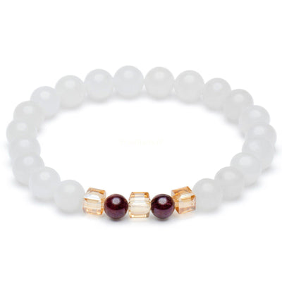 Balans Armband - Chalcedoon & Granaat - Vitaliteit-Chalcedoon armband-Zentana