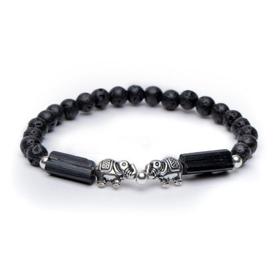 Balans Armband - Ruwe Toermalijn & Lavasteen - Olifant - Ambitie-Balans armband-Zentana