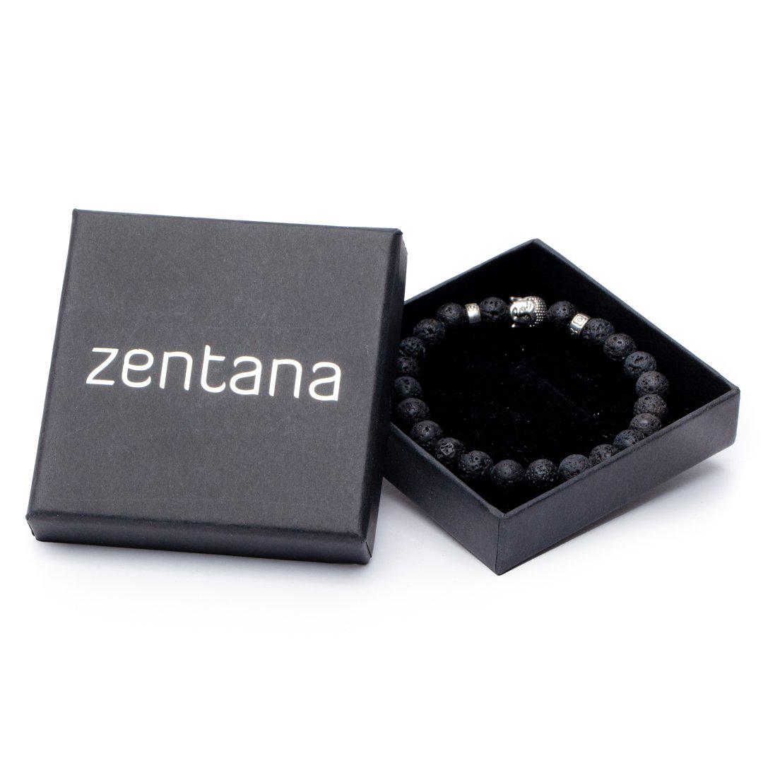 Boeddha Armband - Lavasteen Zilverkleurig - Doorzetten-Boeddha armband-Zentana