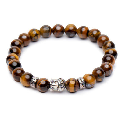 Boeddha Armband - Tijgeroog Zilverkleurig - Inzicht-Boeddha armband-Zentana
