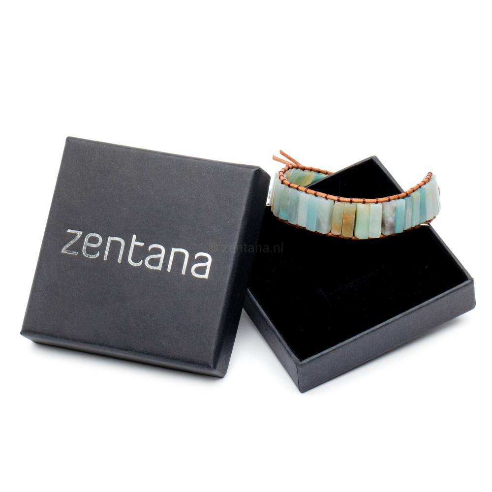 Bohemian Armband - Leer & Amazoniet - Evenwicht-Armband Amazoniet-Zentana