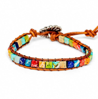 Bohemian Chakra Armband - Jaspis Cubes - Overtuiging-Armband jaspis-Zentana