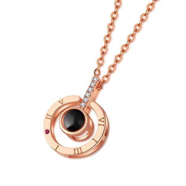 I Love You Ketting - Geheime boodschap - 100 Talen-Liefdesketting-925 Sterling Zilver-Champagne Rose-Zentana