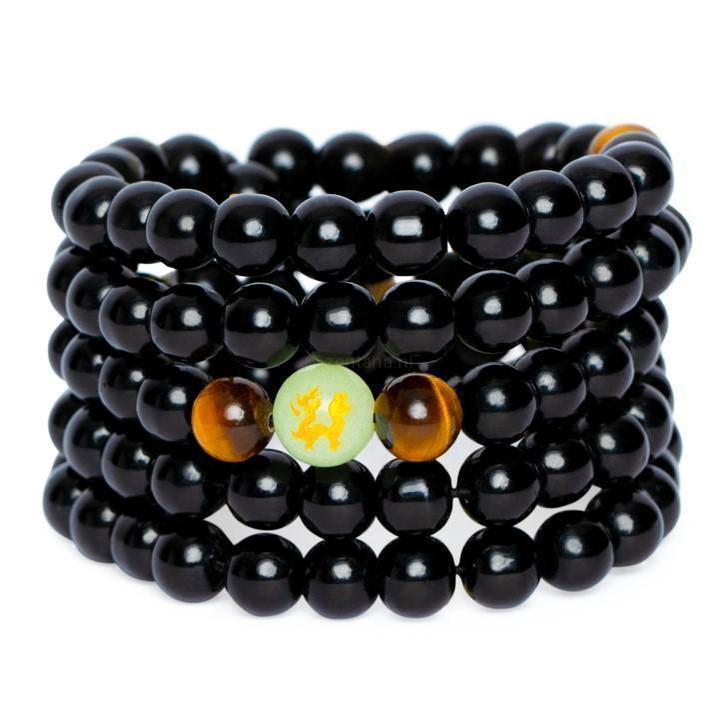 Mala - Lichtgevende Draak - Onyx & Tijgeroog - Beheersing-Mala-8mm stenen-Zentana