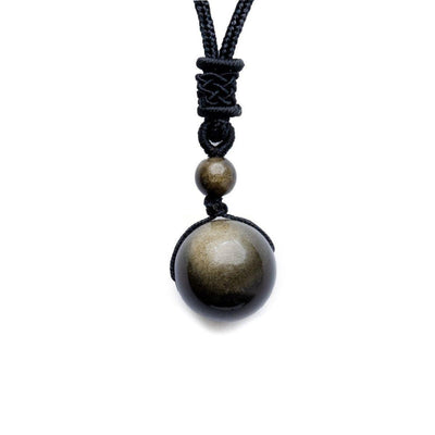 Obsidiaan Ketting - Goud Zilver Obsidiaan - Doorgronding-Obsidiaan ketting-Zentana