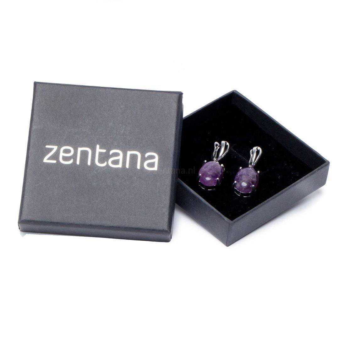Oorhangers Amethist - Oorbellen Edelsteen - Cabuchon - Intuïtie-Oorhangers amethist-Zentana