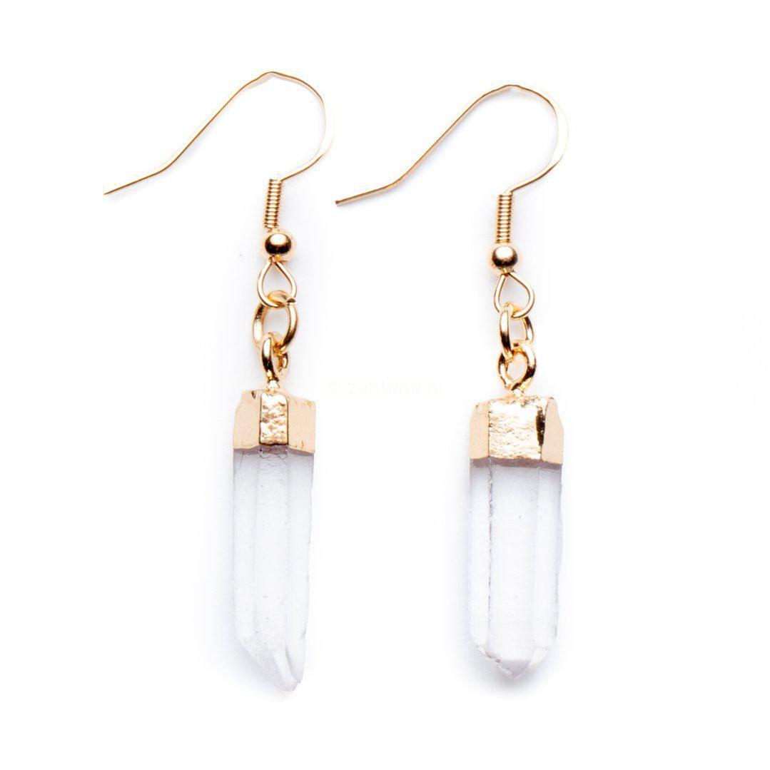 Oorhangers Bergkristal - Edelsteen Oorbellen Hangers - Sieraad Energiesteen-Oorhangers bergkristal-Zentana