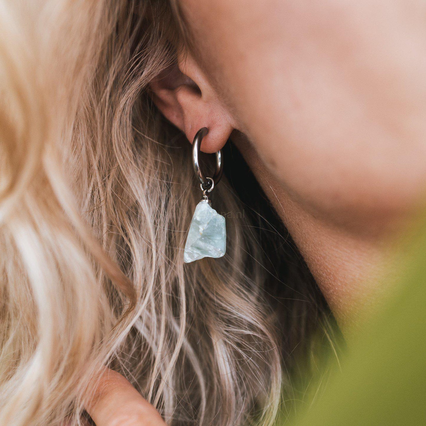 Oorhangers Ruwe Amazoniet - Oorringen Edelsteen Hanger - Evenwicht-Oorhangers amazoniet-Zentana