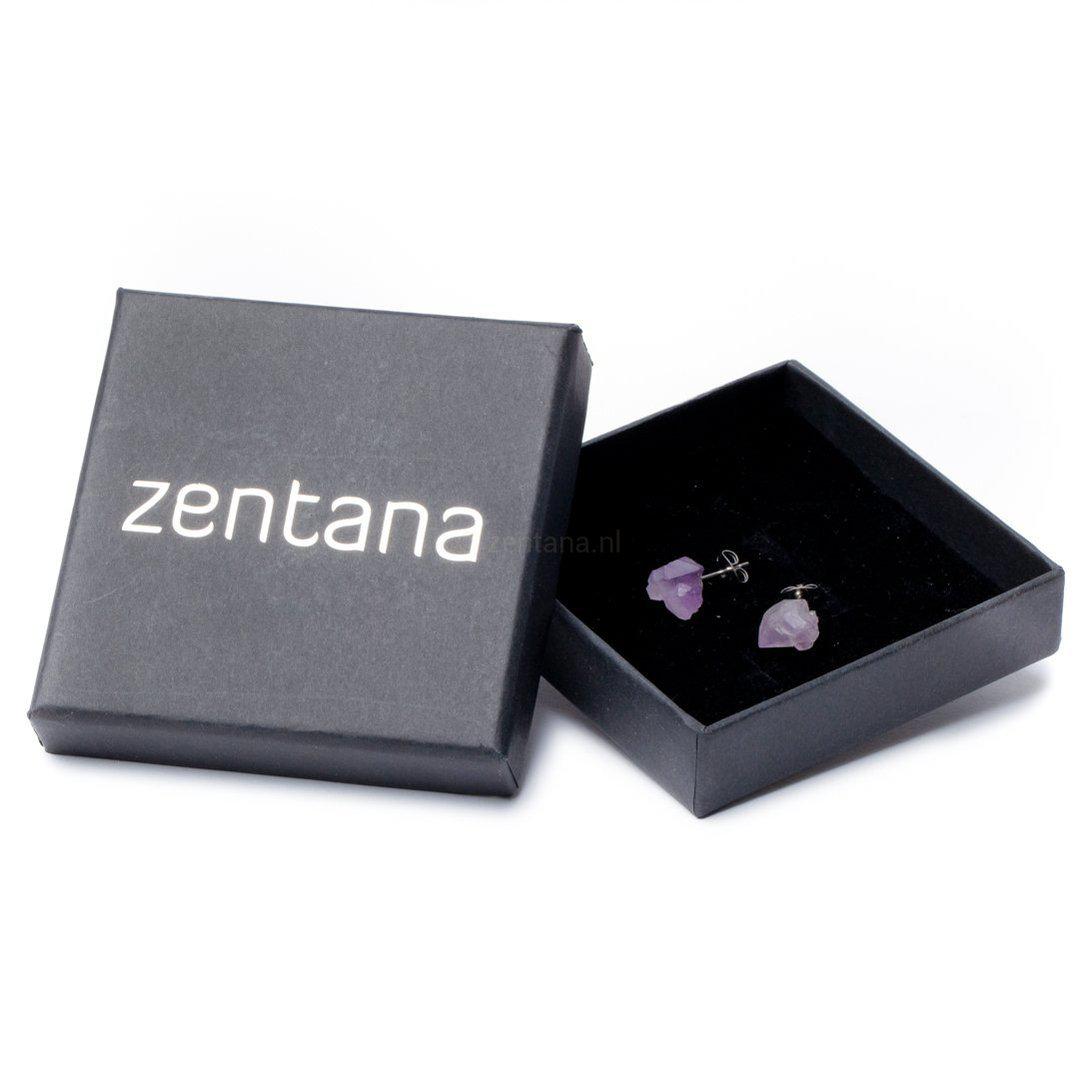 Oorknopjes Ruwe Amethist - Oorbellen Edelsteen - Paarse Oorstekers - Intuïtie-Oorknopjes amethist ruw-Zentana