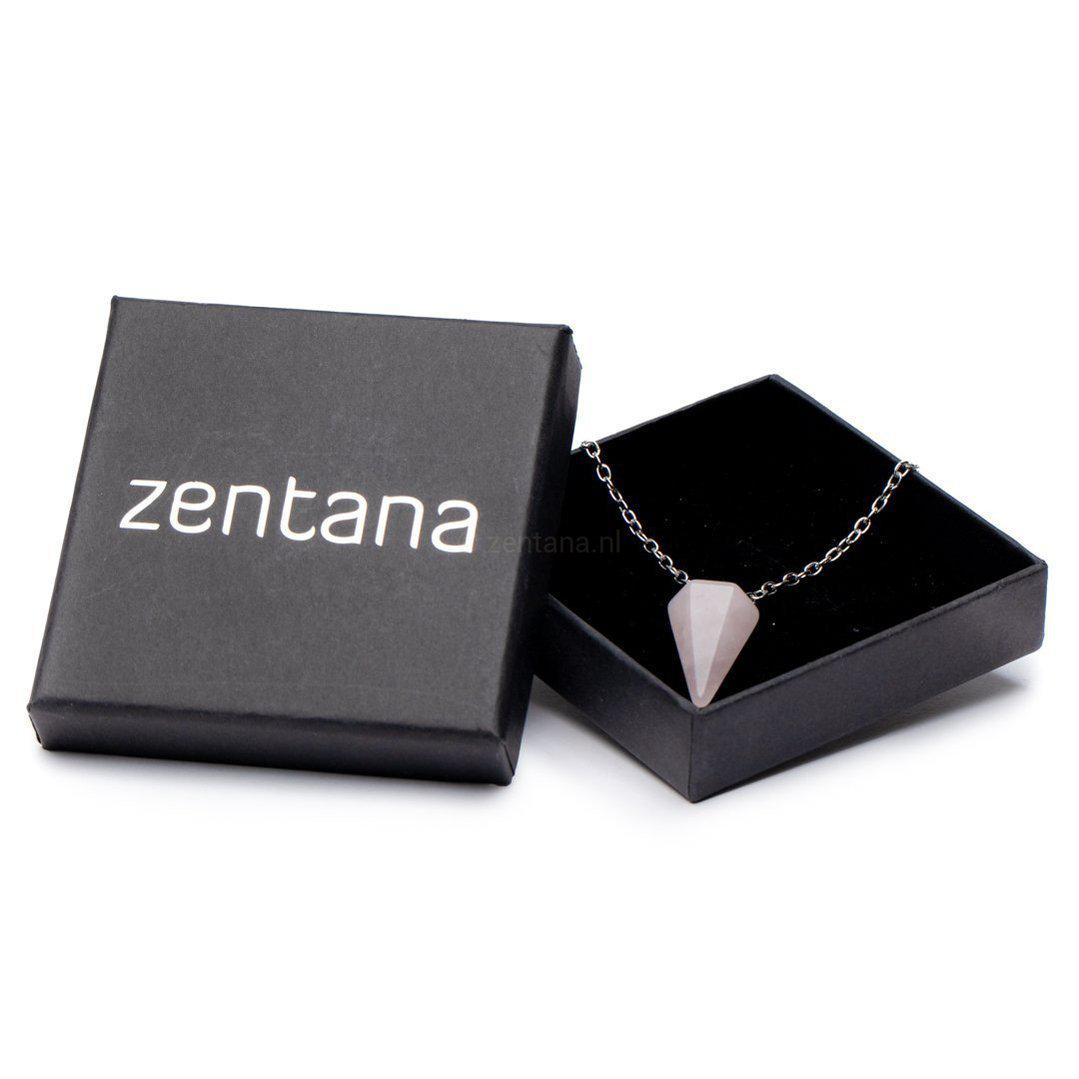 Pendelketting - Rozenkwarts Pendel - Ketting & Edelsteen Hanger - Inzicht-Pendel ketting rozenkwarts-Zentana