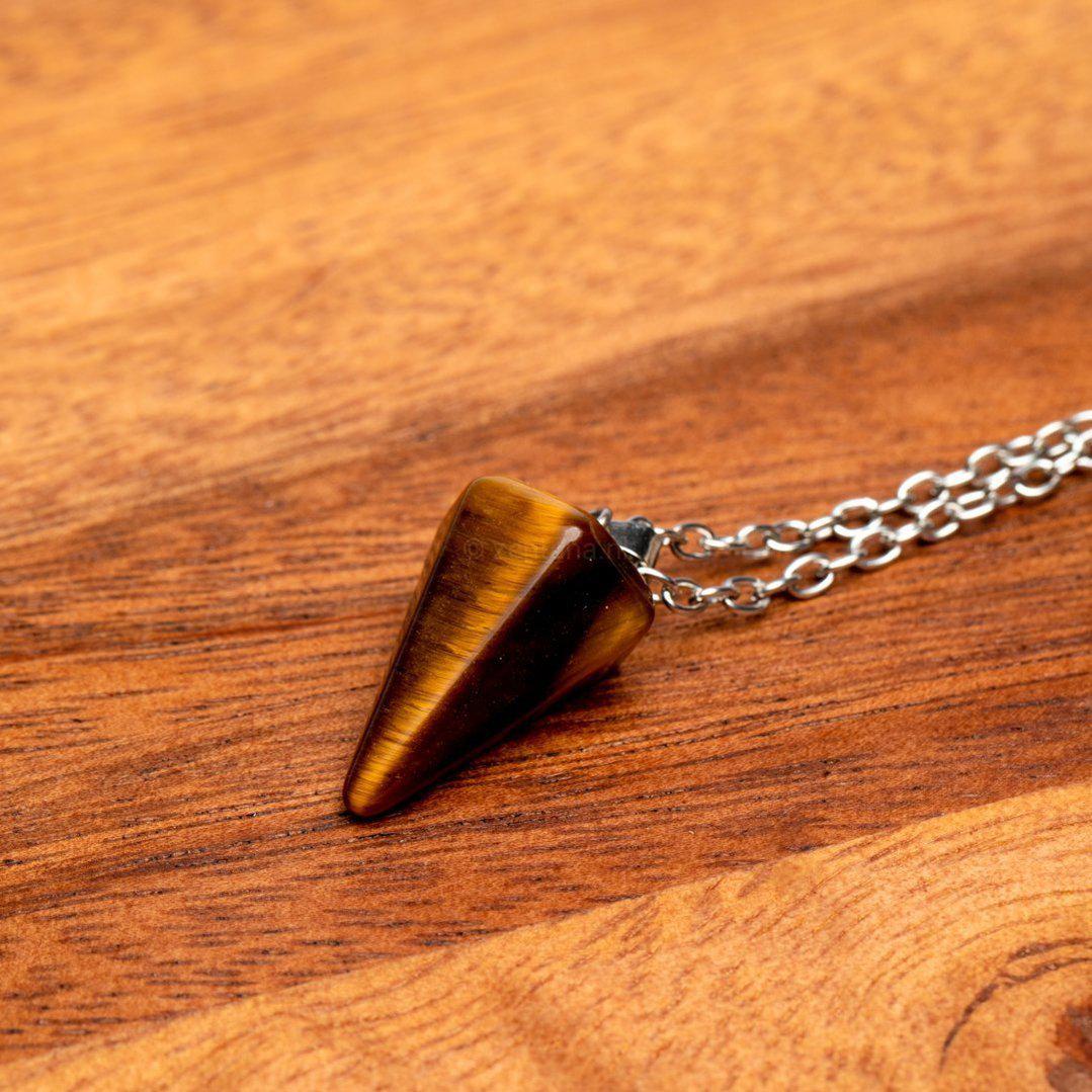 Pendelketting - Tijgeroog Pendel - Ketting & Edelsteen Hanger - Inzicht-Pendel ketting tijgeroog-Zentana