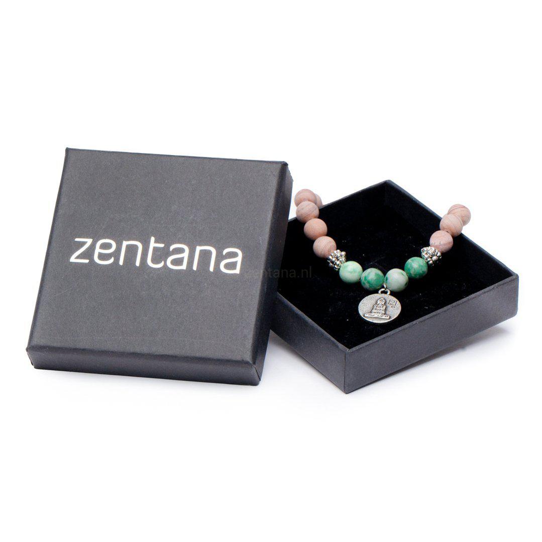 Rhodochrosiet Armband - Boeddha Bedeltje - Geduld-Armband rhodochrosiet-Zentana
