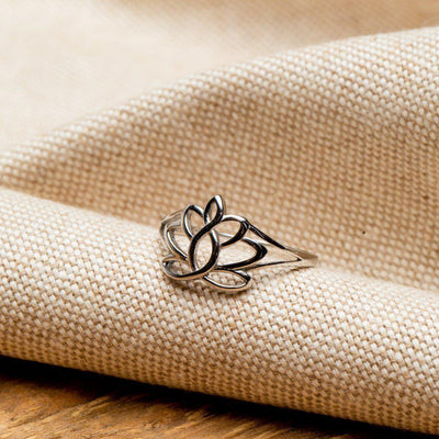 Ring Lotus Bloem - Zilver Verguld - Geluksring - Schoonheid-Ring lotus-6-Zentana