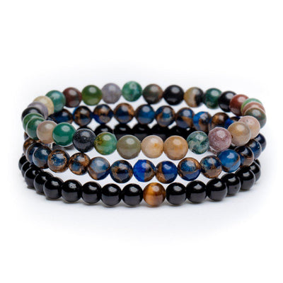 Set van 3 - Balans Armbanden - Agaat & Tijgeroog - Inzicht-Balans armband-S 180mm-Zentana