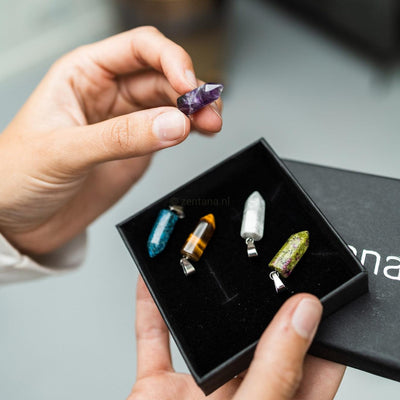 Set van 5 - Ketting Hangers - Edelsteen Punt Hangertjes - Gelukshangers-Set punt hangers-Zentana