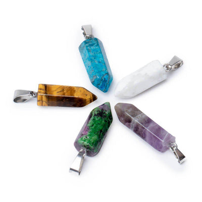 Set van 5 - Ketting Hangers - Edelsteen Punt Hangertjes - Gelukshangers-Set punt hangers-Zentana