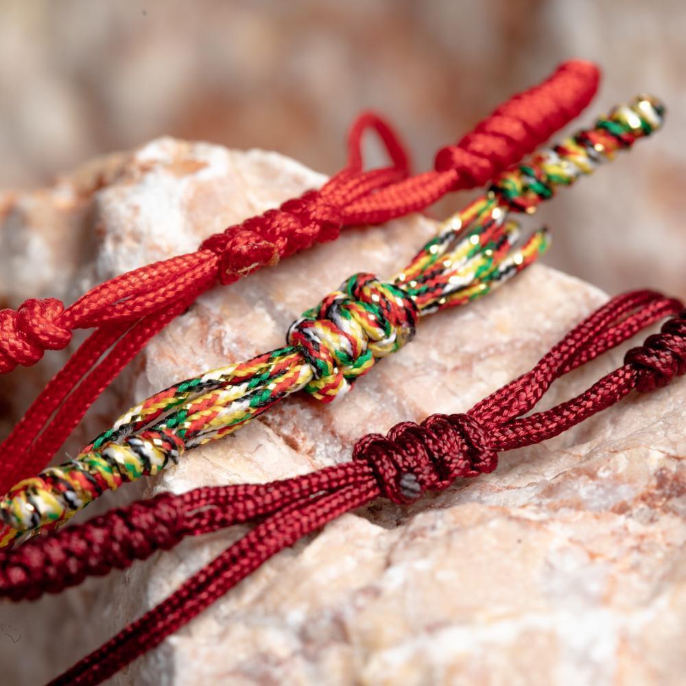 Tibetaanse Geluksarmband - Handgemaakt & Gezegend door Monniken-Geluksbandjes-3 stuks - Bundelset-Zentana