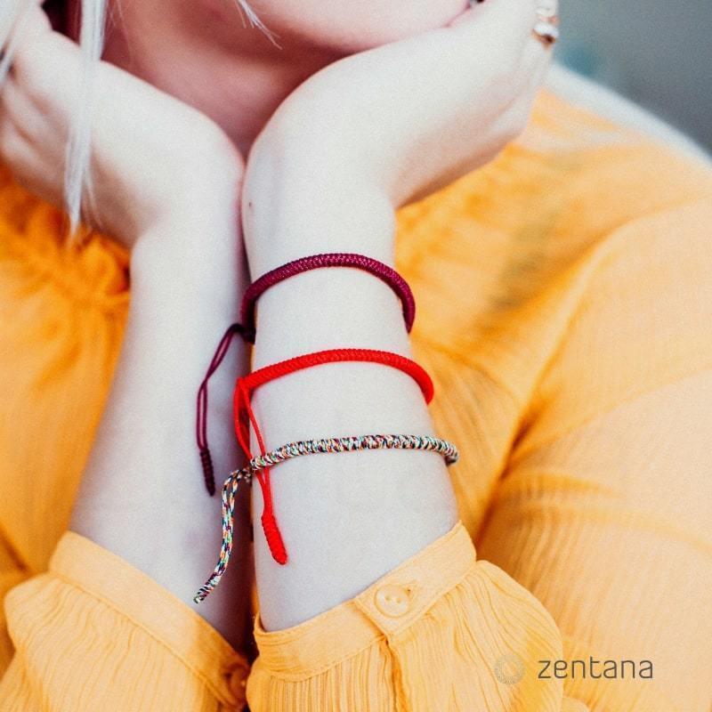 Tibetaanse Geluksarmband - Handgemaakt & Gezegend door Monniken-Geluksbandjes-3 stuks - Bundelset-Zentana
