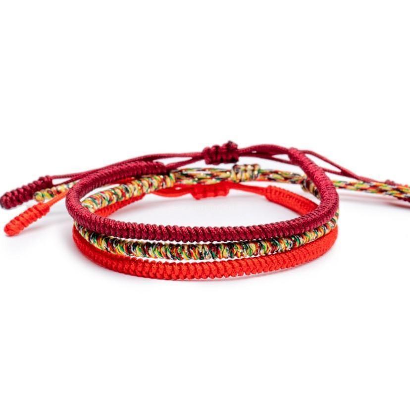 Tibetaanse Geluksarmband - Handgemaakt & Gezegend door Monniken-Geluksbandjes-3 stuks - Bundelset-Zentana