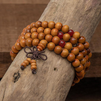 Tibetaanse Mala - Sandelhout - Bruin-Tibetaanse mala-Zentana