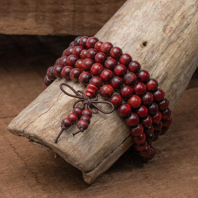 Tibetaanse Mala - Sandelhout - Rood-Bruin-Tibetaanse mala-Zentana