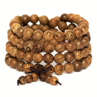 Tibetaanse Mala - Wengé-Hout - Ongelakt-Tibetaanse Mala-Zentana